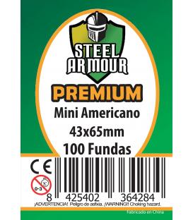 Fundas Steel Armour (41x63mm) PREMIUM Mini Americano (100) - Exterior 43x65mm
