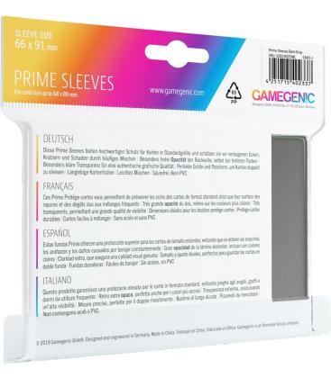 Gamegenic: Pack Prime Sleeves (Gris) (100)