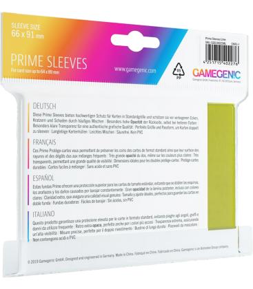 Gamegenic: Pack Prime Sleeves (Verde Lima) (100)