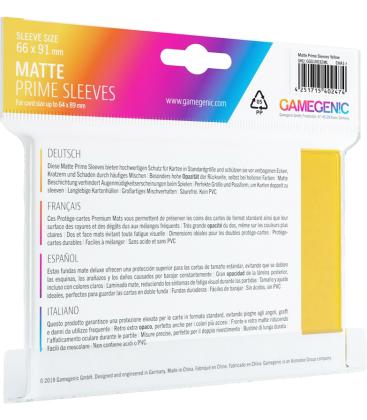 Gamegenic: Pack Matte Prime Sleeves (Amarillo) (100)