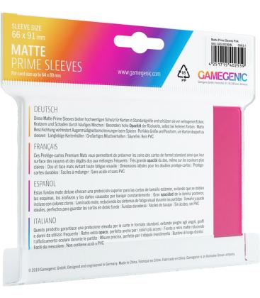 Gamegenic: Pack Matte Prime Sleeves (Rosa) (100)