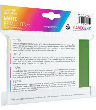 Gamegenic: Pack Matte Prime Sleeves (Verde) (100)