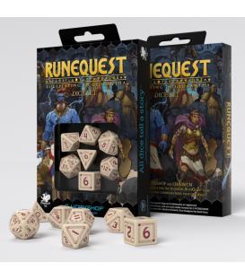 Q-Workshop: Runequest Beige & Burgundy Dice Set