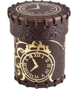 Q-Workshop: Steampunk Dice Cup (Brown & Golden Leather)