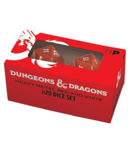 Dungeons & Dragons: Heavy Metal Red and White D20 Dice Set