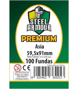 Fundas Steel Armour (57,5x89mm) PREMIUM Asia "Antes Americano" (100) - Exterior 59,5x91mm