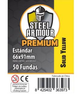 Fundas Steel Armour COLOR (63,5x88mm) PREMIUM Standard (50) Negro - Exterior 66x91mm